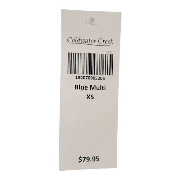 Coldwater Creek Multi Patchwork Design Mixed Shirt Blouse Blue Size XS - Picture 5 of 5